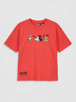 Mickey Mouse Bask?l? Erkek ?ocuk Ti??rt