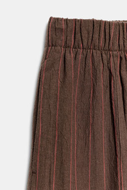 PANTAL?N CON LINO RAYAS ZW COLLECTION / Marr?n - Zara фото 7