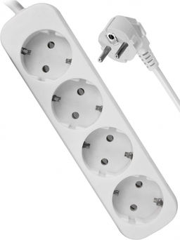 Удлинитель "Defender" 3м, 4 розетки, с заземлением, 3*1мм, 2200Вт, белый (99226)
