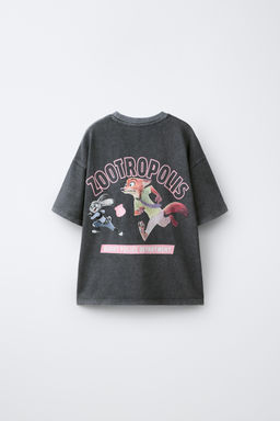 CAMISETA EFECTO LAVADO ZOOTR?POLIS  DISNEY / Gris antracita - Zara фото 4