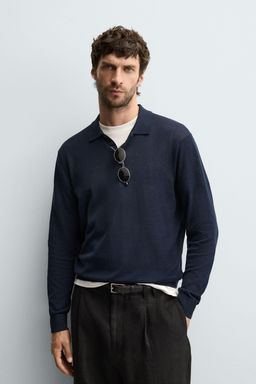 KNIT COTTON-SILK POLO SHIRT - Zara фото 2