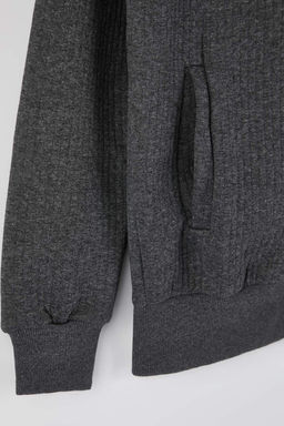 Siyah Regular/Normal Kesim Dokulu Kapusonlu Sweatshirt TMNAW26SW00061 - Trendyolmilla фото 6