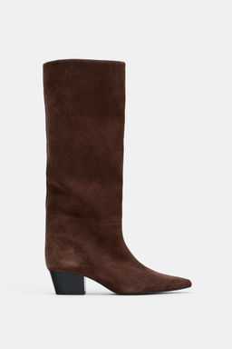 COWBOY SPLIT SUEDE BOOTS - Zara фото 9