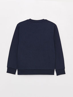 Bisiklet Yaka Bask?l? Uzun Kollu Erkek ?ocuk Sweatshirt - Waikiki фото 2