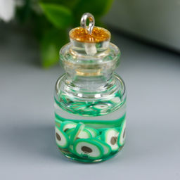 Цена за 5 шт. Подвеска для творчества стекло, пластик «Фрукты в колбе», 2.8×1.5 см, МИКС