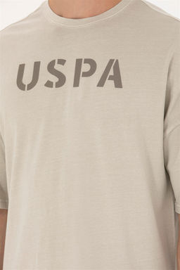 Мужская бежевая футболка оверсайз с круглым вырезом Неожиданная скидка в корзине - U.s. polo assn фото 7