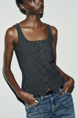 PINSTRIPE WAISTCOAT TOP - Zara фото 2