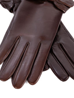 Перчатки женские ш/п F-IS0075 d.brown - Eleganzza фото 2