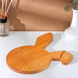 Пасхальный деревянный набор Adelica, подставка для яиц заяц 1 ячейка, сервировочная доска, термонаклейки 7 шт, берёза  фото 4