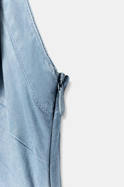 VESTIDO DENIM TRF HALTER ASIM?TRICO / Azul claro - Zara фото 8