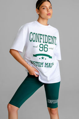 Арт. 5737 Костюм с велосипедками  42-50 (5 шт) Цвет:верх-белый,низ изумрудный