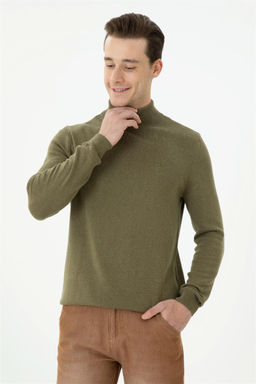 U. S. Polo Assn Мужской базовый свитер хаки меланжевого цвета - U.s. polo assn фото 10