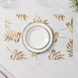 Набор салфеток сервировочных Доляна Кейли, 4 шт, 3045 см, цвет белый с золотом  фото 4