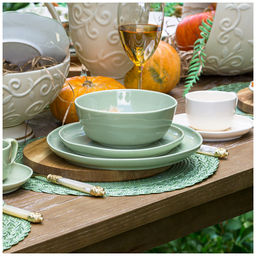 Цена за 4 шт. ТАРЕЛКА ОБЕДЕННАЯ LEFARD TRENDY 25 СМ ЗЕЛЕНАЯ  фото 2