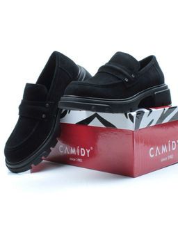 03-C1818-2 BLACK Лоферы женские (натуральная замша)