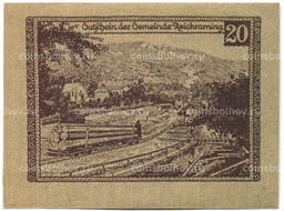 Банкнота 20 геллеров 1920 года Австрия  Рейхрейминг (нотгельд)