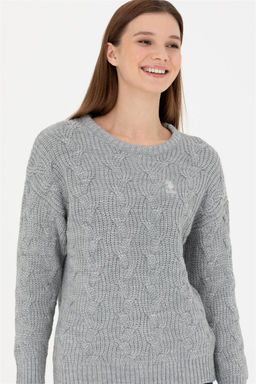 Женский серый меланжевый свитер - U.s. polo assn фото 3