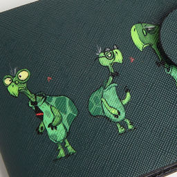 Кошелёк детский «Черепахи», маленький, на кнопке, зелёный