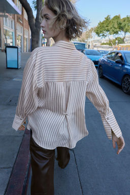 STRIPED SHIRT WITH WIDE CUFFS - Zara фото 13