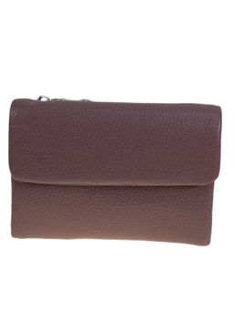 Женское портмоне из натуральной кожи, цвет пудра