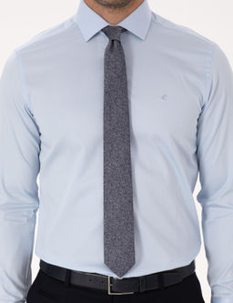 A__k Mavi Slim Fit %100 Pamuk Yar_m _talyan Yaka Klasik G_mlek - Cacharel фото 6