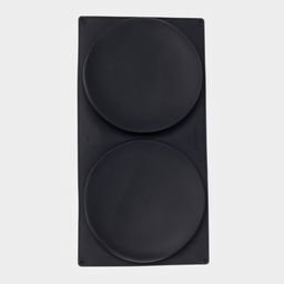 Форма для выпечки Доляна «Бискотто», силикон, 42.5×23.5×3 см, 2 ячейки (d=20 см), чёрная