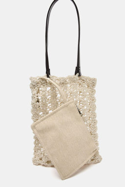 CROCHET-KNIT MINI TOTE BAG - Zara фото 6