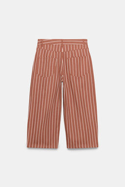 PANTAL?N CROPPED RAYAS ZW COLLECTION / Granate - Zara фото 8