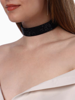 Чокер Грация искр средний, цвет чёрный, L=31 см