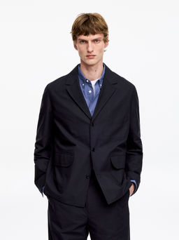 Blazer de algod?n en tejido hopsack