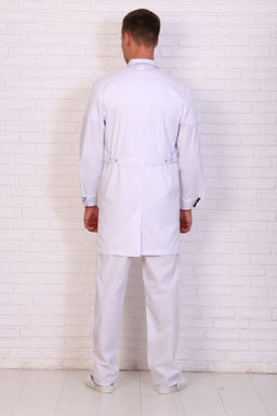 Халат мужской 236 CVC. Цвет: белый и темно-синий - Стильб фото 4