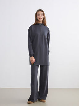 Dik Yaka Oversize Kad?n Sweatshirt Tunik