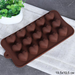 Форма силиконовая для льда и конфет 15 ячеек / HL-189 / уп 300/ Сердце/ 21*10,3*1,7 см - ГалеонТрейд фото 7