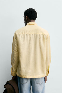 CAMISA POLO LINO - ALGOD?N / Amarillo - Zara фото 3