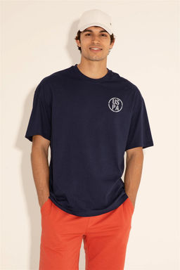 Футболка U.S. Polo Assn темно-синяя из хлопка фото 5