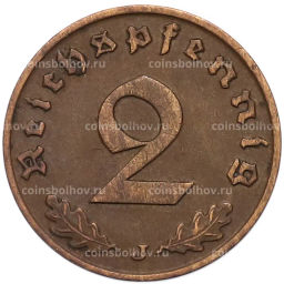 Монета 2 рейхспфеннига 1938 года J Германия