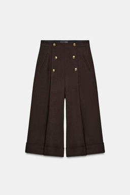 ZW COLLECTION 100% WOOL BERMUDA SHORTS WITH BUTTONS - Zara фото 6