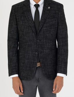 Siyah Ekstra Slim Fit Y_n Kar___ml_ Blazer Ceket