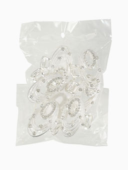 Цена за 6 шт. Краб для волос "Джули" овал, 4,5 см, серебро