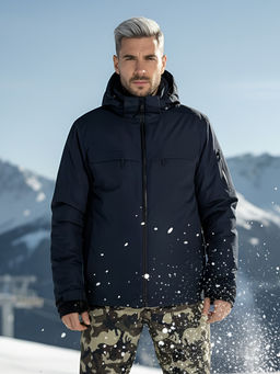 Горнолыжный костюм мужской зимний темно-синего цвета 02412TS