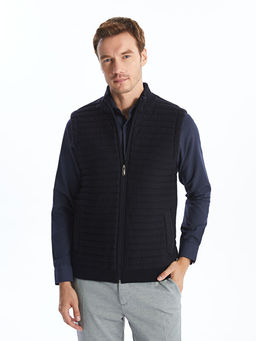 Standart Kal?p Dik Yaka Erkek Triko Yelek