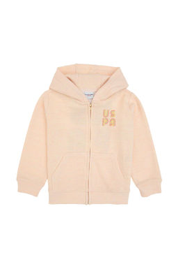 K_z _ocuk A__k Pembe Kap__onlu Fermuarl_ Sweatshirt