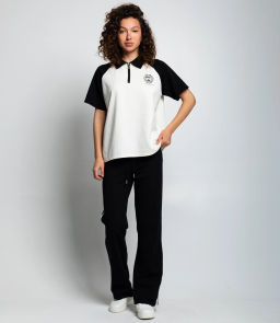 Спортивный костюм #КТ6605 (3), чёрный, кремовый