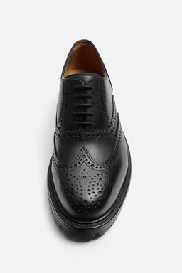 LEATHER TRACK SOLE SHOES - Zara фото 3
