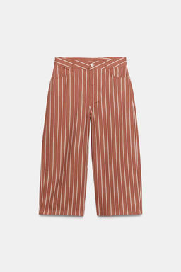 PANTAL?N CROPPED RAYAS ZW COLLECTION / Granate - Zara фото 7