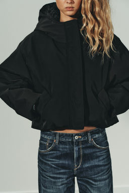 WATER-REPELLENT WINDPROOF QUILTED JACKET WITH FAUX FUR HOOD - Zara фото 3