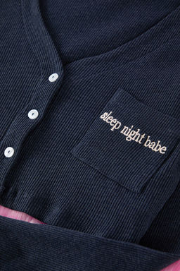 Trendyolmilla Bej Slogan Nak?sl? Fitilli Sortlu Orme Pijama Tak?m? THMAW22PT0229  фото 7