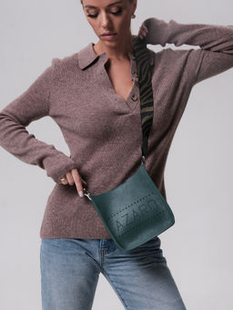 Сумка кожаная на плечо Azaro 30996 минт