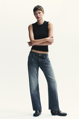 TRF STRAIGHT CROP MID-WAIST JEANS
