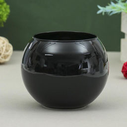 Ваза для цветов «Пять вечеров», шаровая, 1 л, 12×12×10 см, стекло, чёрная глянцевая